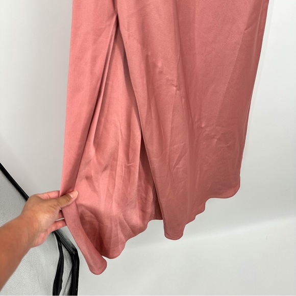 Shona Joy Luxe Twist Front Sleeveless Midi Wedding Guest Dress Rose Women US 4 - Picture 5 of 12